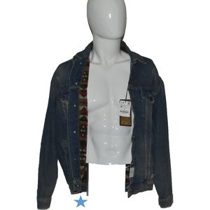 NWT Zara Man Blue Denim Studded Jacket Medium